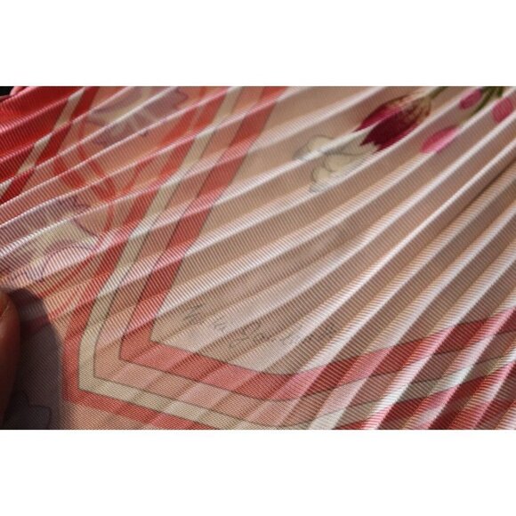 Hermes N. Goulandris Pink Scarf Plisse Oeillets Sauvages Et Autres Caryophyllees - Picture 6 of 11
